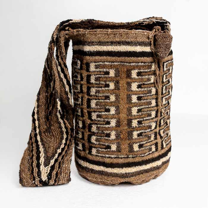 New Hand Made Woven shops Black & Beige Bucket Bag from Colombia