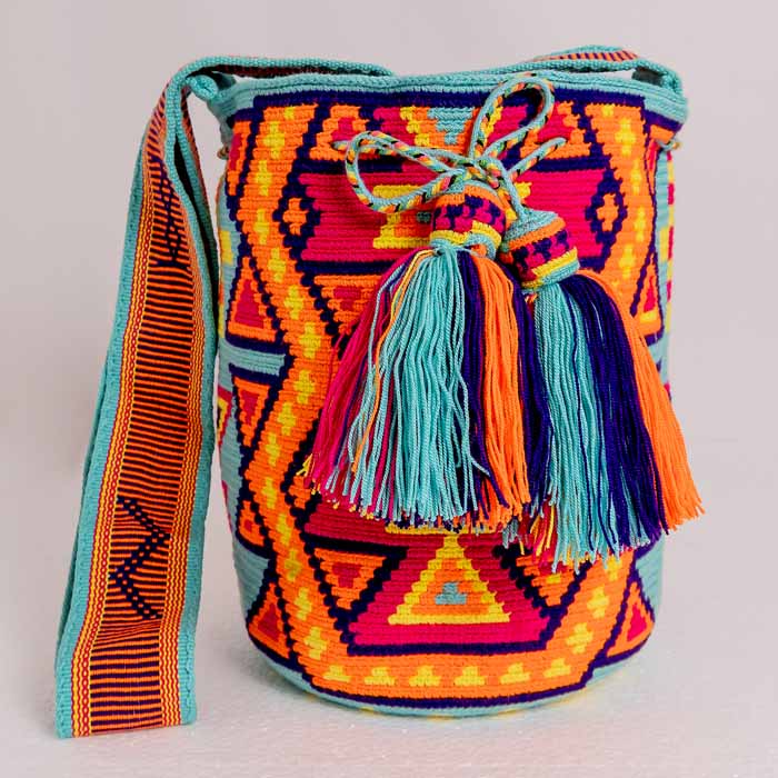 Wayuu Turquoise Crossbody Crochet Bag